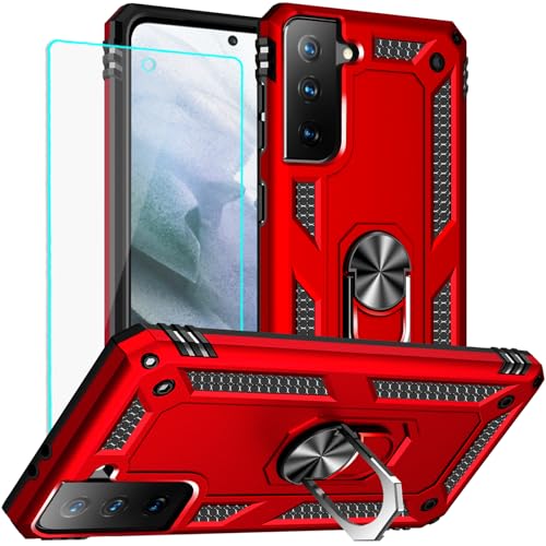 Coque pour S21 Plus rouge d'armure robuste et protecteur d'écran