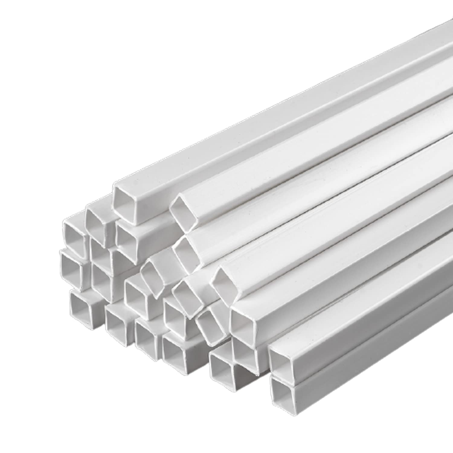 PHasz ABS Hollow Square Tube Side Length 6-10Mm Length 500Mm Easy Processing Suitable for Architectural Model Making DIY,Side length 8mm(24pcs)