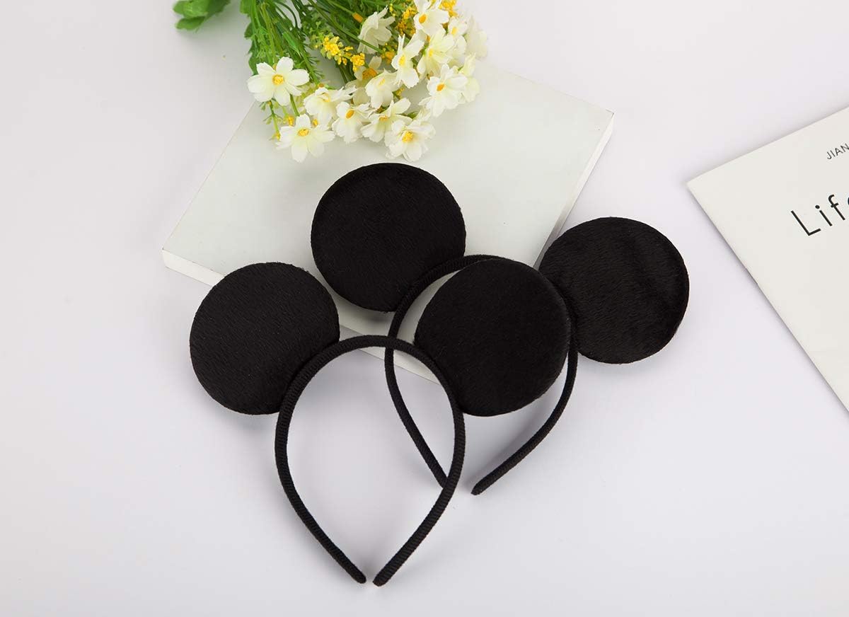 FANYITY Mouse Ears Headbands Sequin Hair Band for Girls Women Boys Party, 2 Pieces (BLack)