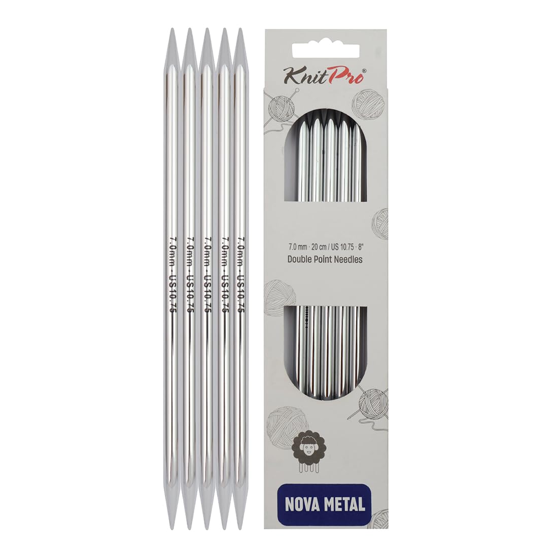 KnitPro Nova Double Pointed Needles 8" (20cm) | 7.00mm