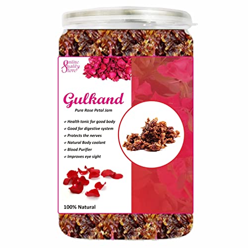 Online Quality Store Natural Gulkand (Rose Petal Jam), 900g | Sun-Cooked Damask Rose Petals & Rock Sugar |Pure gulkand Organic| Gulkand for Paan Online Quality Store Natural Gulkand (Rose Petal Jam), 900g | Sun-Cooked Damask Rose Petals & Rock Sugar |Pure gulkand Organic| Gulkand for Paan