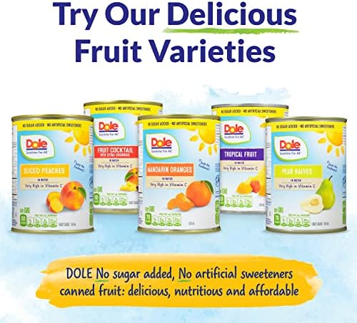 Dole Canned Fruit, Sliced Peaches in Water, Non-GMO, No Sugar Added, & No Artificial Sweeteners, 540 ml, 12 Count — view 6