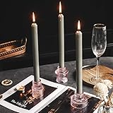 Lysenn Glass Candle Holders for Pillar Candles, Taper Candles, Tealight Candles - Premium Multipurpose Candlestick Holders - Fits 7/8', 1.3', 1.5', 2' Candle - Decorative Candle Stand Set of 3