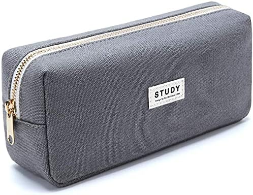 KALIDI Pencil Case Canvas Pen Storage Bag Zippered Pouch Middle High School Office Organizer for Boys Girls Adults