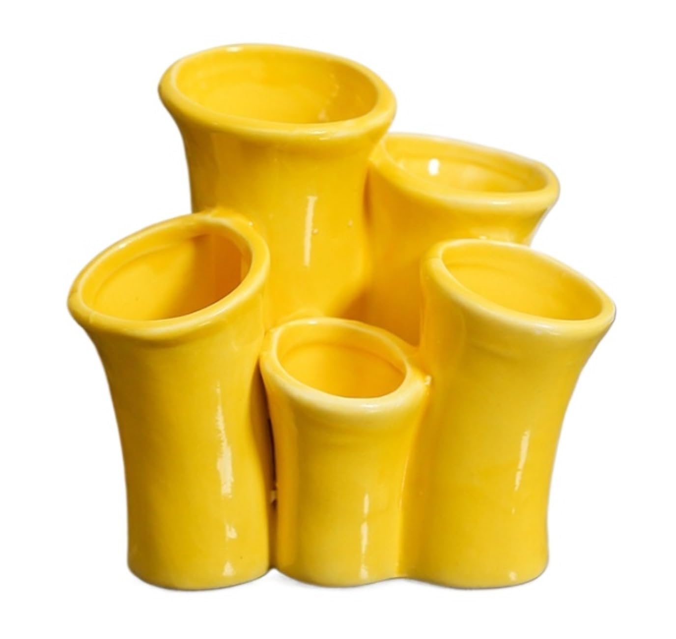 Organizador Cepillos De Dientes Soporte De Cerámica Poroso For Cepillo Dientes, Organizador Mostrador, Accesorios Baño For Accesorios De Baño(Yellow)