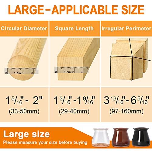 Viume CHAIR LEG FLOOR PROTECTORS For Hardwood Floors Silicone Covers To Protect Wood Tile Floors Felt Pads Furniture Leg Caps Non Slip Reduce Noise thumb #4