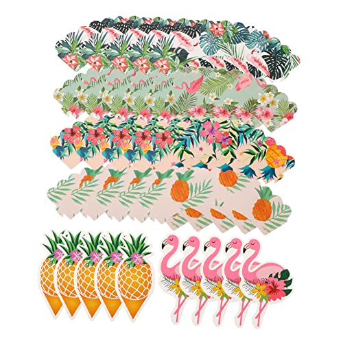 ABOOFAN 144 Pçs Conjunto De Cartão Surround Kit De Bolo Decoração Havaiana Topos De Bolo Cupcake Top
