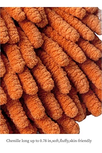 Yaocoral 3 Pack Double-Sided Chenille Hand Towels,Kitchen Hand Towels Hanging,Animal Hand Towels With Loops,Bathroom Hand Towels,Absorbent Quick Dry Square Hand Bath Towel(Orange Grey Lightgreen) #TOP1