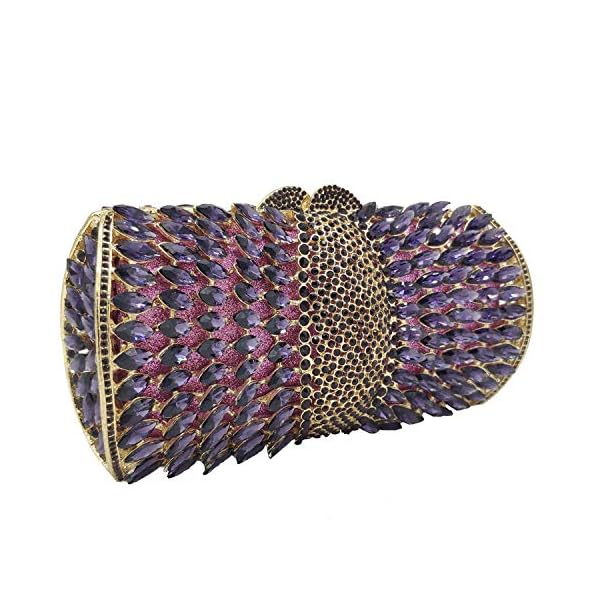Boutique De FGG Sparkly Crystal Clutch Purse for Women Evening Bags with Spikes Wedding Party Rhinestone Clutch Handbag,Mini