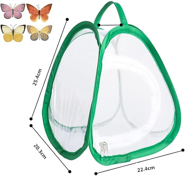 Farfalle Habitat - Gabbia a rete per bambini, 2 pezzi di insetto e farfalla - 2