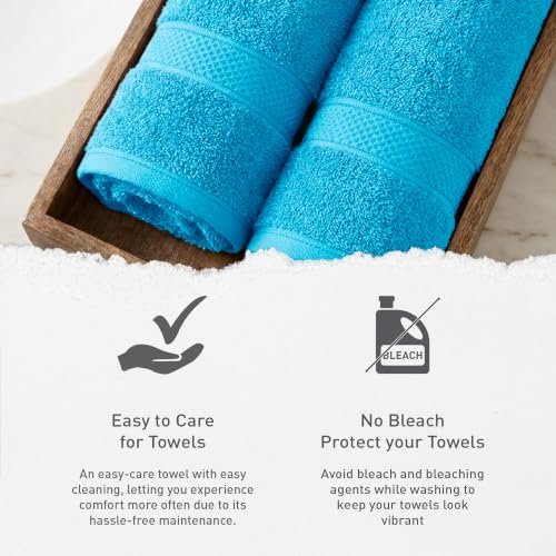 Image of MYTRIDENT Hand Towel | Urban Comfort | Quick Drying | Travel Friendly | for Men /Women | 2 Pc Hand Towel (40 cm x 60 cm) | 100% Cotton 450 GSM - Teal Sachet