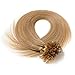 Produktbild Extensions Echthaar Bondings 1g U-Tip Haarverlängerung 50 Strähnen Keratin Human Hair 50g-50cm(#27 Honigblond)
