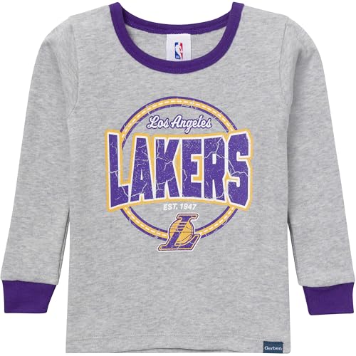 Gerber Unisex Toddler NBA Team Snug Fit Cotton Pajamas, Los Angeles Lakers, 4T - image 2