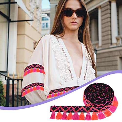 15 Yards Tassel Fringe Trim Colorful Curtain Border Trim With Tassels Cotton Tassel Fringe Trim Fabric Border Trim Fringe Ribbon Trim For Sewing And Craft Projects Pillow Home Decor (Retro Color) #TOP4
