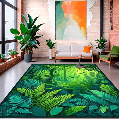 ODIKA Flatwoven High Traffic Area Rug 2x3, Verdant Oasis Floral