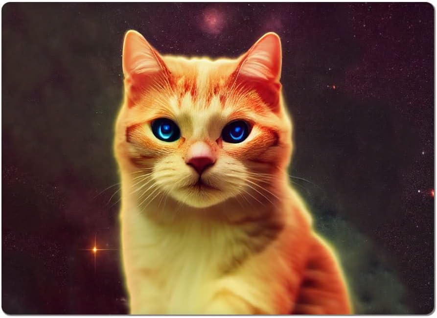 Cat in Space Art Car Magnet 2 PCS - Cat Car Magnet - Art Print Sticker