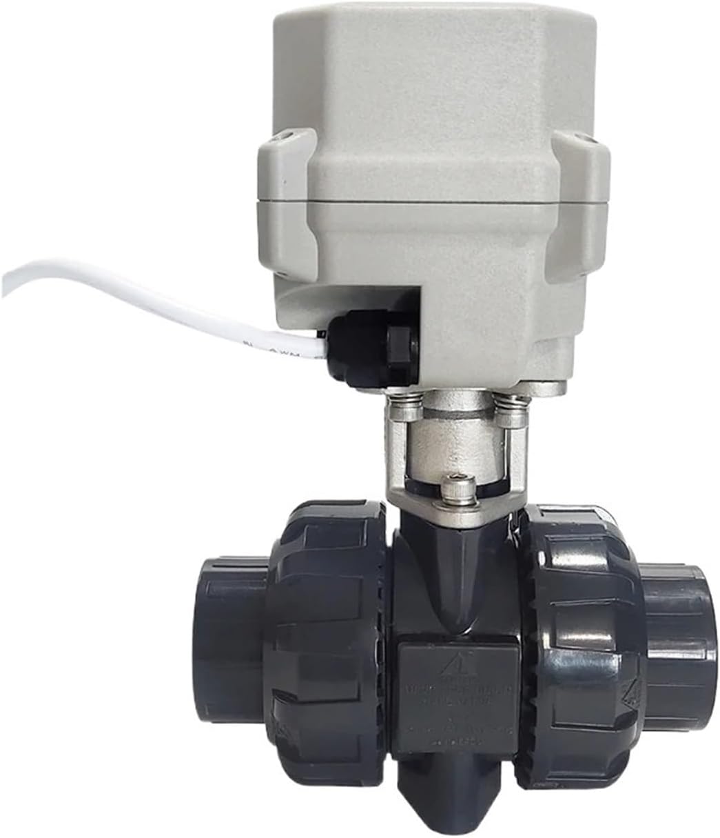 DN25-DN50 PPO PVC 3 Ways Electric Actuator Ball Valve
