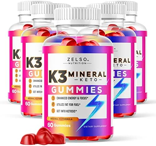 ZELSO (5 Pack) K3 Mineral Keto Gummies Nutrition, The Original K3 Formula Pills Now in Gummy, Advanced Vitamins Plus Multivitamin, 5 Month Supply