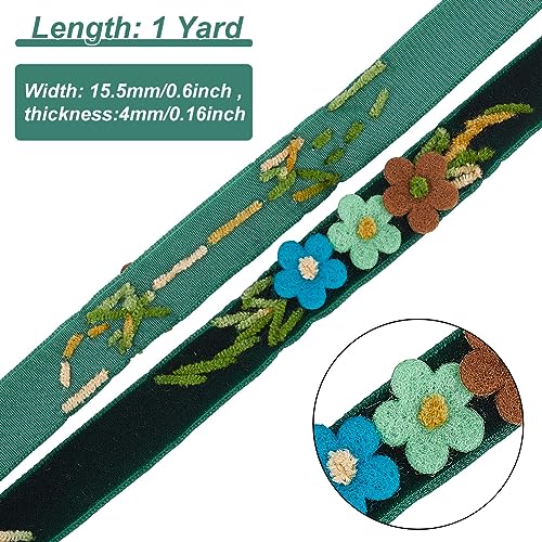 GOMAKERER 1 Yard Floral Embroidered Ribbons - Image 2