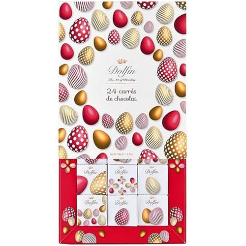 DOLFIN - Dolfin 24 Napolitains "Pâques - Oeufs"- Chocolat de Qualité Supérieure - Idée Cadeau pour Anniversaire, Fêtes, Saint-Valentin, Fêtes de Fin d'Année, Pâques - -8%