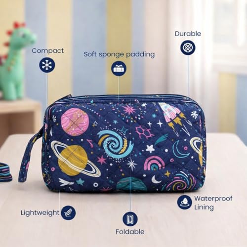 Image of Travel Organizer | Multipurpose All-in-One Compact Durable, Lightweight, Waterproof, Bag | Travel Friendly Pouch | Ideal for Stationary, Medicines, Accessory (Outerspace Print)