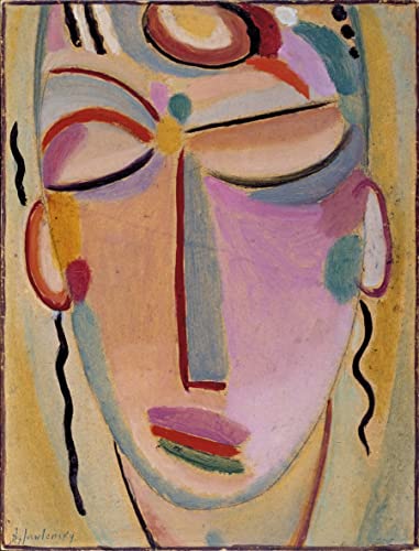 Portrait Mystischer Kopf Alexej Von Jawlensky toile 60x90cm pour grand mur vide