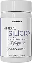 Silício Com Vitaminas A,B5,B7,C,D,E 500mg 60 Cápsulas - Natunéctar