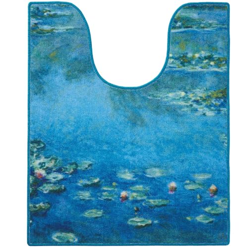 平津産業(Hiratsu Sangyou) 名画 トイレマット モネ 睡蓮 65×80p 日本製 洗濯機対応 すべりにくい おしゃれ かわいい ロング 床 ファブリック アート インテリア 紫 便器 タンク 92144100