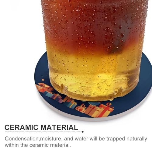 Dessous de verre céramique absorbant antidérapant liège lot de 4 - 5