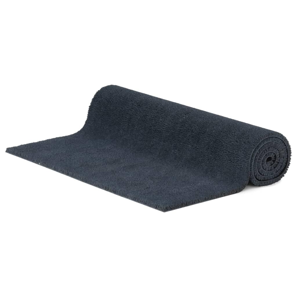 Felpudo de fibra de coco, gris oscuro, 100 x 200 cm | Base de PVC antideslizante, apta para aspiradora, interior y exterior, duradero