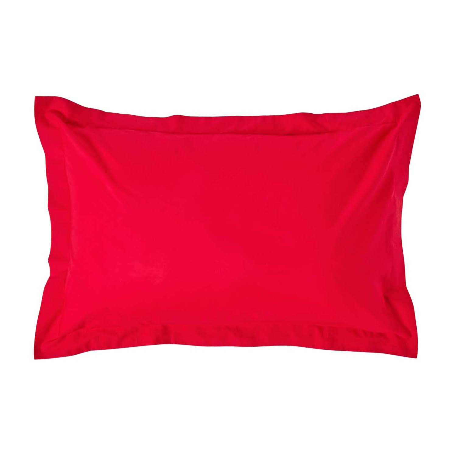 Homescapes (Standard - 48 X 74 Cm, ) Egyptian Cotton Oxford Pillowcase 200 Tc Equivalent 400 Thread Count Red