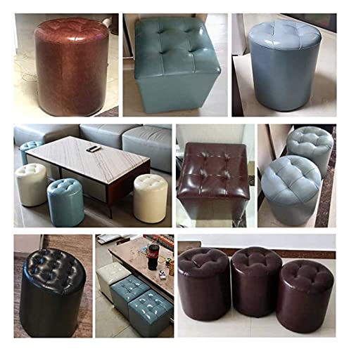 Repose-pieds & ottomans support en bois pouf rond salon chambre à coucher - 5