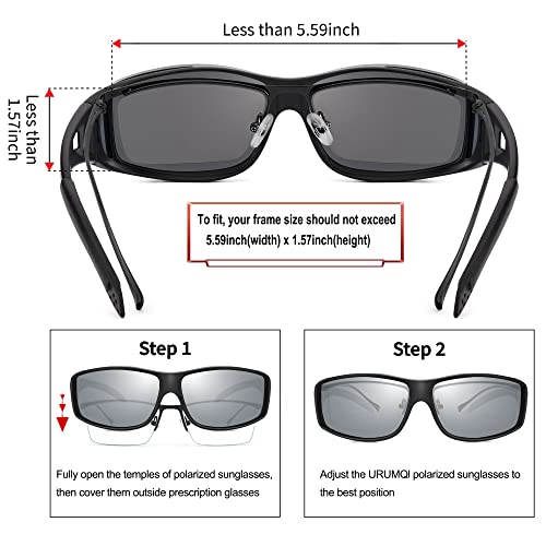 Image of URUMQI Polarized Sunglasses Fit Over Glasses for Men Women, Wraparound Sun Glasses UV400 Protection for Driving Fishing