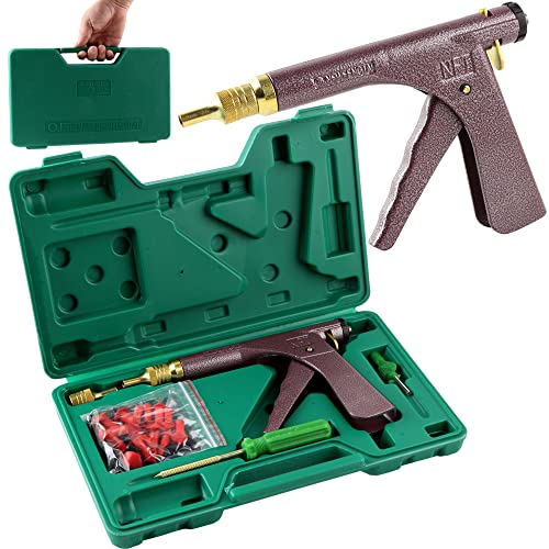 Tubeless Tire Repair Kit, Tire Plugger, Tire Puncture Repair Kit Motorcycle tire Repair Tubeless Car Puncture Repair Kit Tyre Plug Kit with Mushroom Plugs for Truck, RV, Jeep, Traktor, Trailer etc