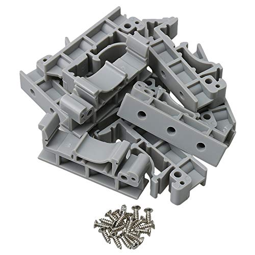 BQLZR 4,2 x 1 x 1,8 cm grauer Kunststoff Leiterplatten-Montage-Adapter Leiterplatten-Montage-Halterung Halter Träger für DIN 35 Montageschiene 10 Stück Cover