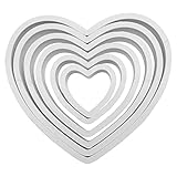 PME PNH2 Tagliapasta e Tagliabiscotti a Forma di Cuore, Plastica, Bianco, 11x1x11 cm, 6 un...