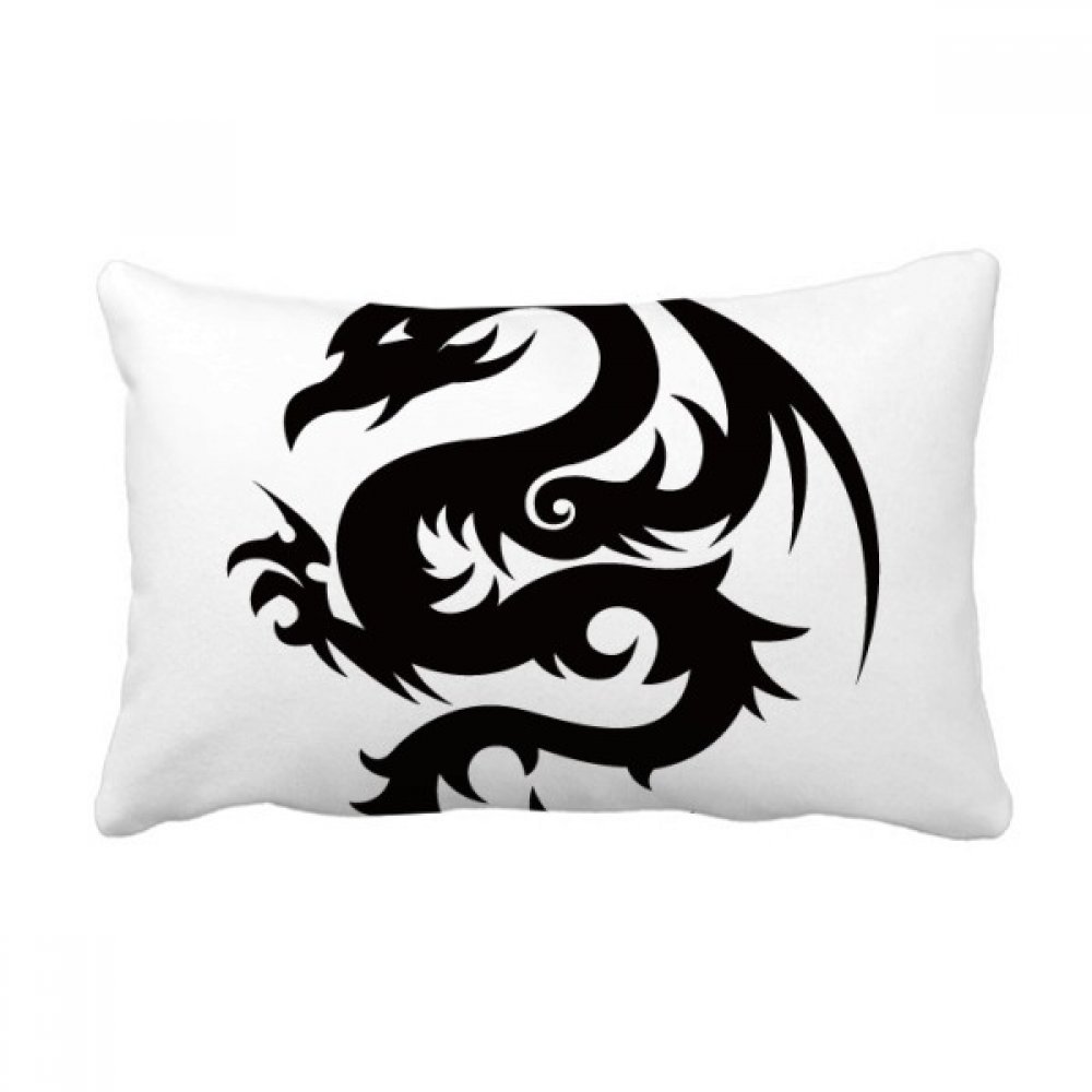 Coussin dragon animal art grain silhouette oreiller lombaire déco