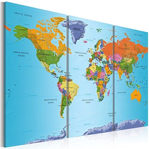 murando Canvas Wall Art 120x80 cm / 48"x32" 3 pcs. Non-woven Canvas Prints Image Framed Artwork Painting Picture Photo Home Decoration - world map card art Art k-A-0107-b-m