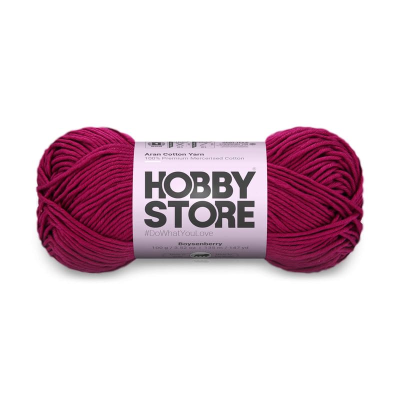 Image of Cotton - Aran Yarn - 100% Mercerised Cotton Aran Yarn for Crochet & Knitting Durable Home Decor (1 ball /100 g) - 406 Boysenberry | Magic Needles