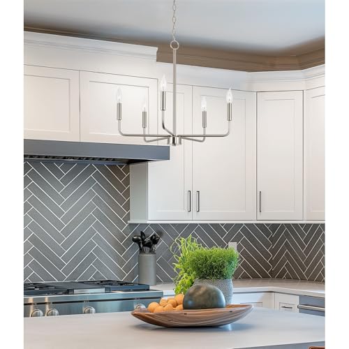 Image of Kira Home Camille 22 inch Modern 5-Light Chandelier for Kitchen Island