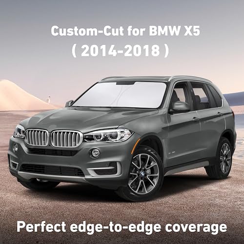 Image of EcoNour Windshield Sunshade Compatible for BMW X5 2014-2016 2017 2018, Sun Visor for Front Windshield & Window Sun Shade Cover, UV Heat Blocker & Protector, Car Accessories