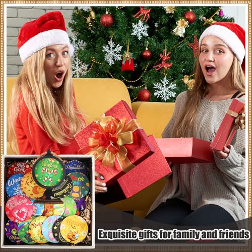RattanView 21 Pcs Interchangeable Table Decor Wooden Seasonal Table Centerpieces Small Holiday Standing Sign Christmas Winter Home Decoration for Farmhouse Gifts