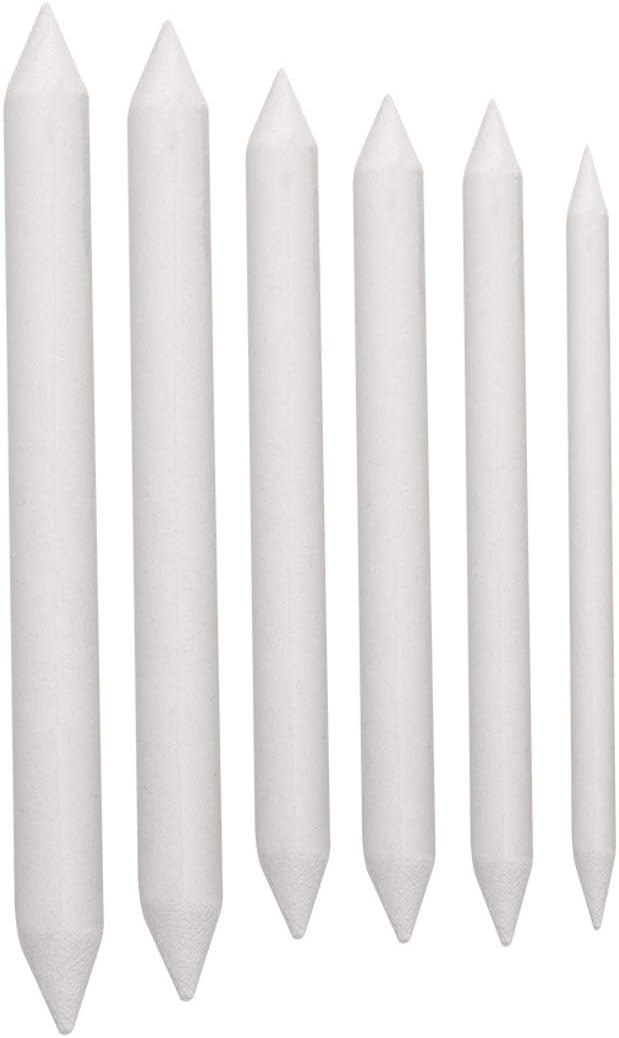 WellieSTR 5 Sets White Drawing Art Blenders Blending Stumps Tortillions Sandpaper Pencil Art Blenders Student Sketch Drawing Tools for Smudging,Blending,Charcoal,Chalk(Total 30pcs)