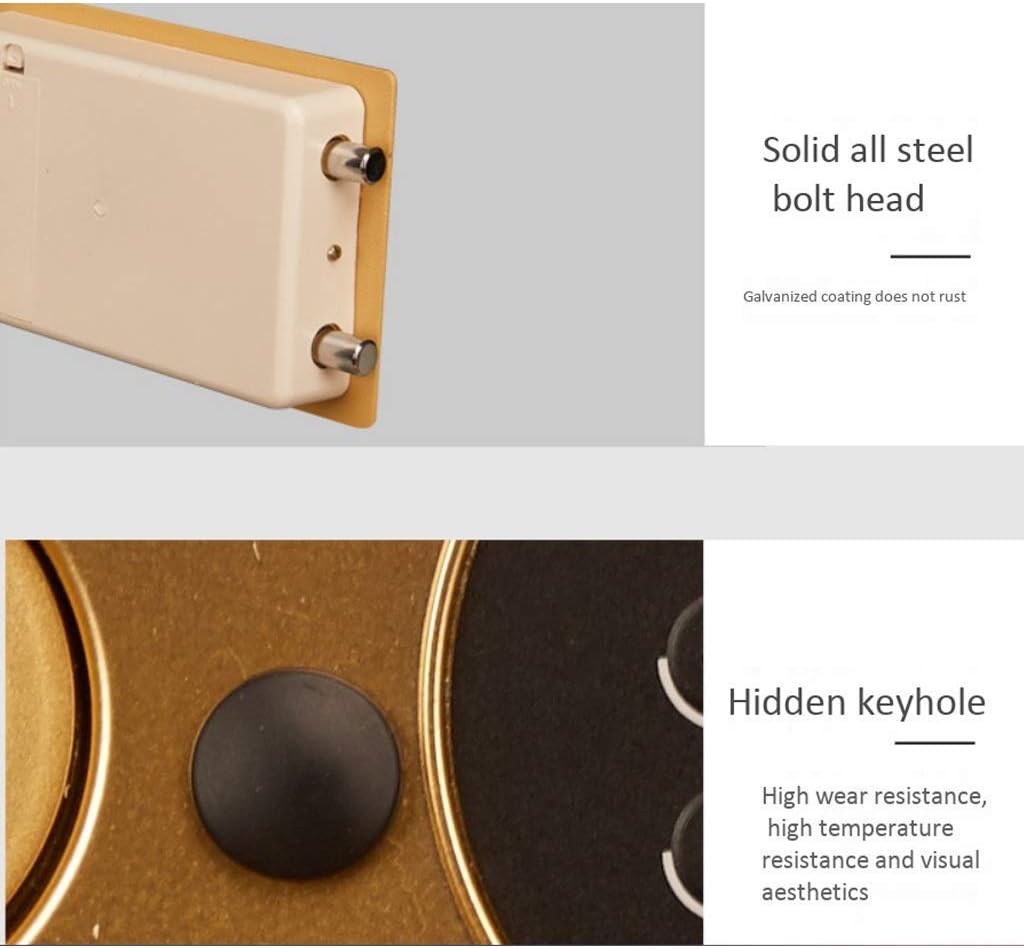 Safe Se Digital Keyboard Office Security Steel Built-in Alarm Wall Mount Gold * 20Cm Safebox strongbox