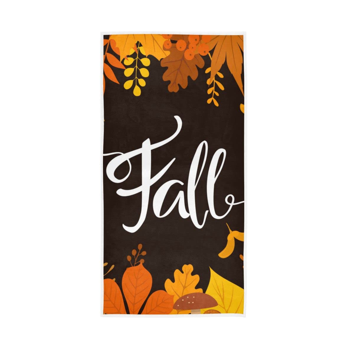 LSRCPD Autumn Fall Leaves Soft Large Hand Towels Bath Towel for Bathroom Hotel Gym Spa 30"x15"