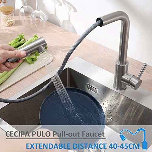 Grifo-Cocina-Extraible-CECIPA-grifos-cocina-fregadero-con-Ducha-de-2-Modos-de-Rociado-Grifo-de-Cocina-Giratorio-360–con-Burbujeador-Desmontable-Caliente-y-Fria-Agua-Acero-Inoxidable-Cepillado