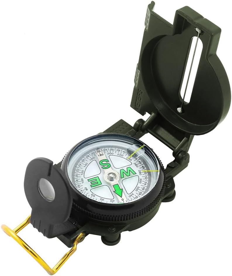 Multifunctional Compass Metal Military Green Refers to The North Needle for Outdoor Use