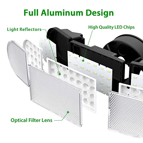 Imaihom 50W Flood Lights Outdoor, 3 Adjustable Heads Led Flood Light, Ip65 Waterproof Outdoor Flood Light, 6000K Daylight White 4600Lm Bright Security Lights For Yard Garage Driveway Patio (Black) #TOP6
