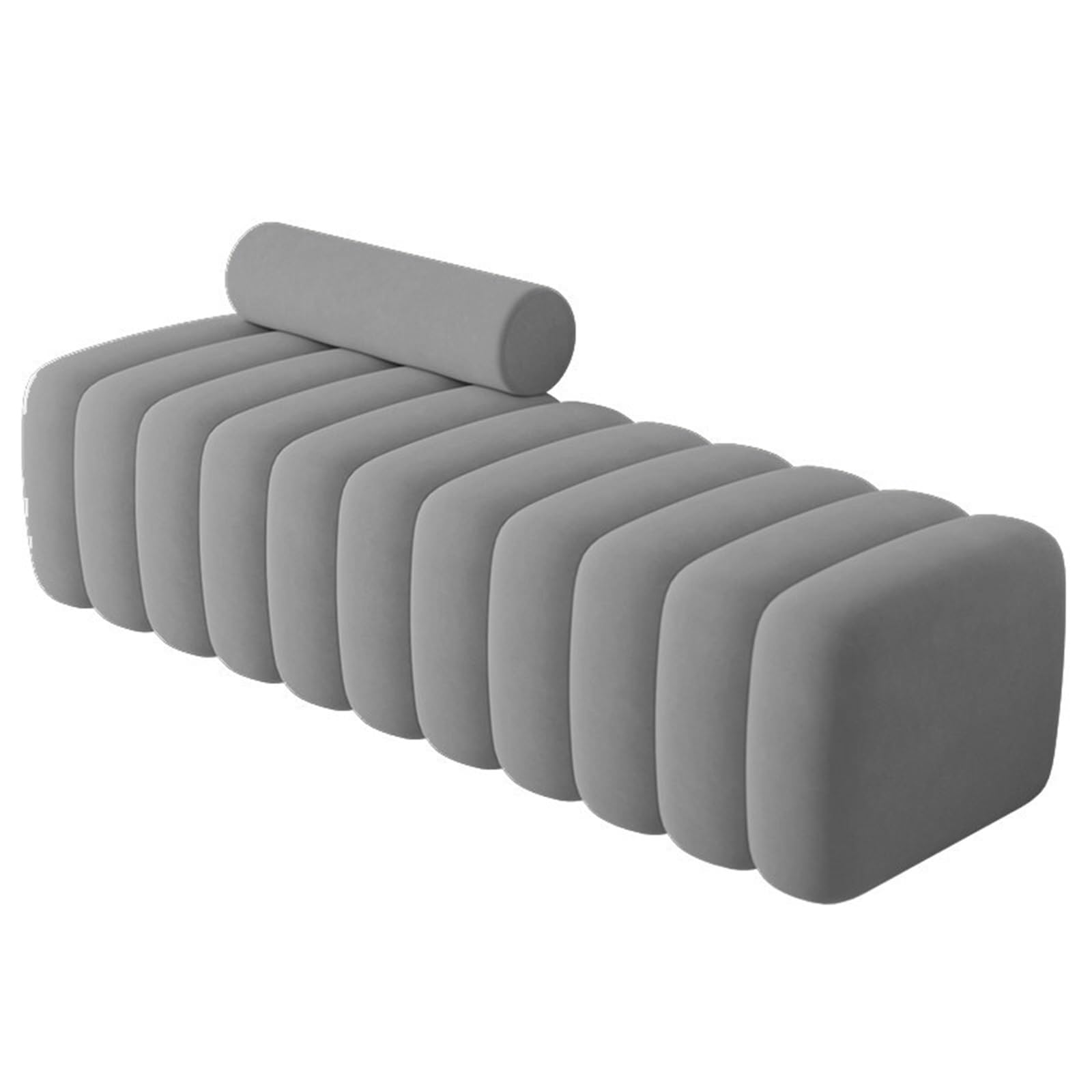Moderne Banc à Langer en Tissu rembourré, Long Banc au Pied du lit dans la Chambre avec Dossier Décoratif(Grand)