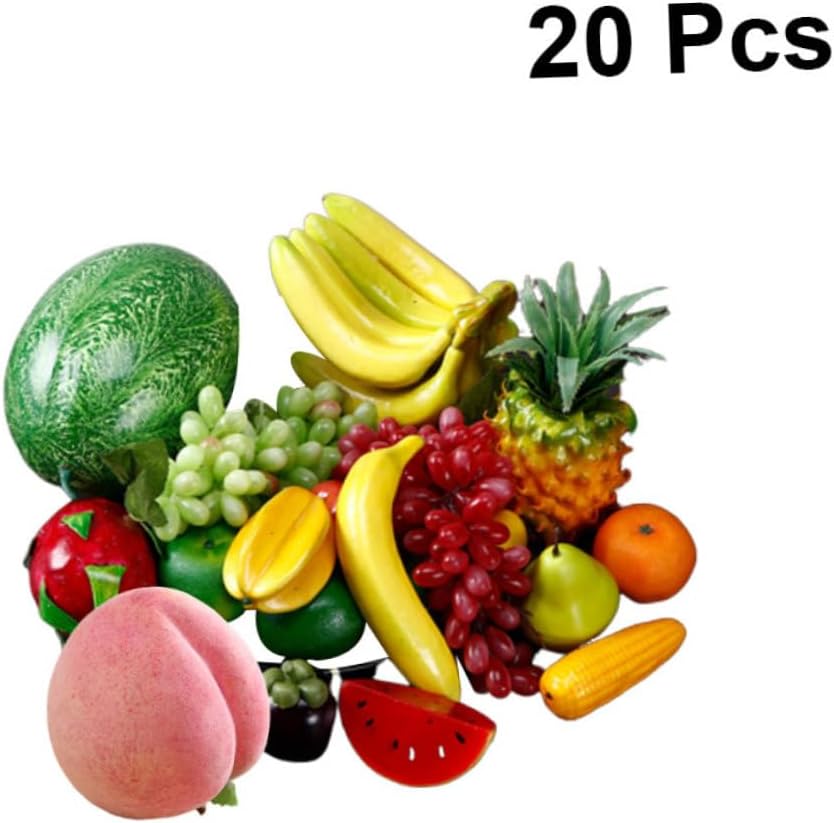 20pcs Fruit Model Simulated Vegetable Props Realistic Colors and Shapes for Home Decor Random Style